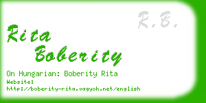 rita boberity business card